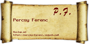 Percsy Ferenc névjegykártya